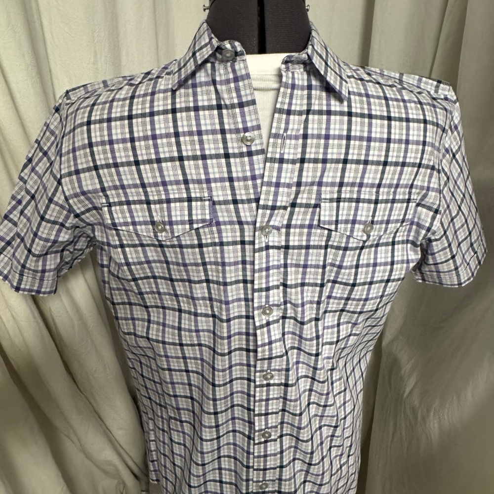 Apt. 9 Purple and White Casual Button Down Shirt